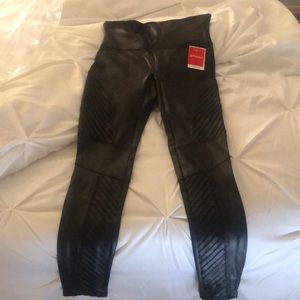 Spanx Faux Leather Moto Leggings